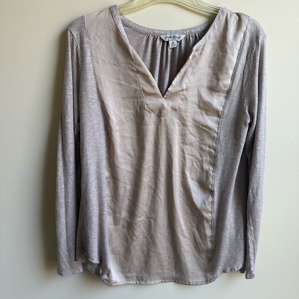 Lucky Brand V-Neck Long Sleeve Top